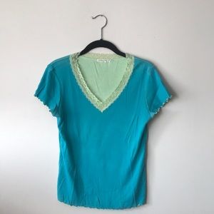 daisy fuentes ribbed top tshirt -s/m
